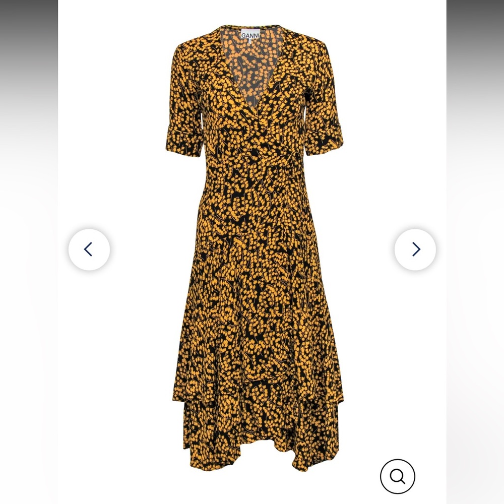 Ganni Floral Wrap Dress